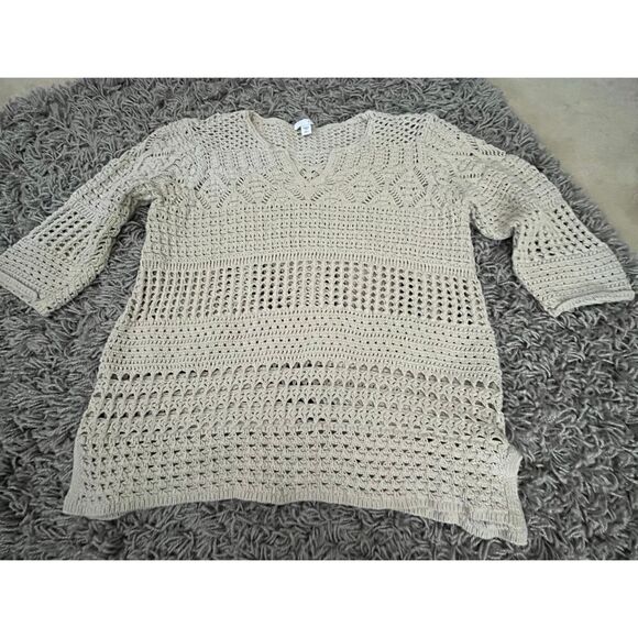 J. Jill Crochet Knit Sweater - Picture 1 of 8